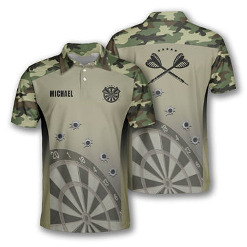 Custom 3D All Over Print Camo Dart Polo Shirt, Funny Throw All Miss Dart Shirt, Dart Gift