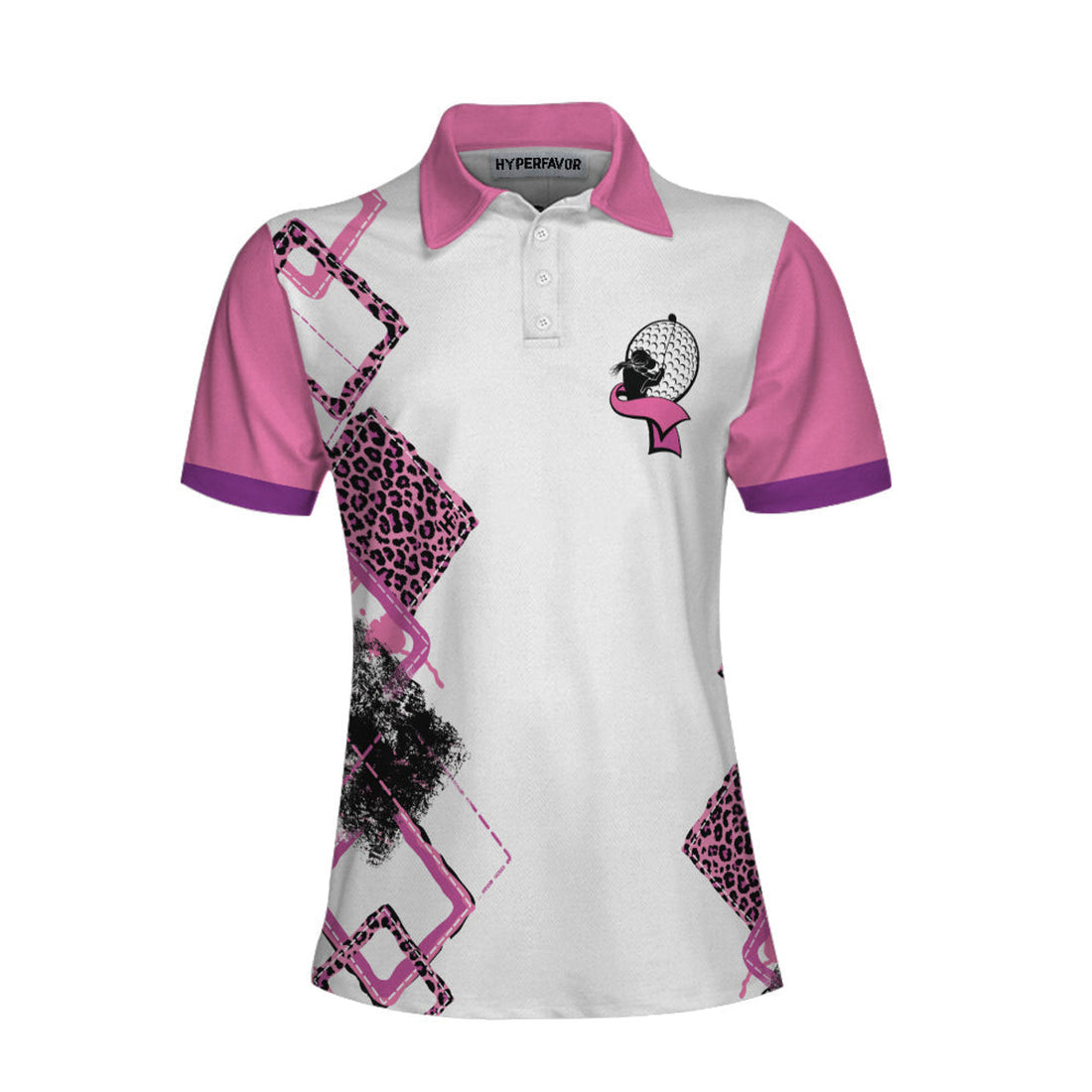 This Girl's Got Drive Women Short Sleeve Polo Shirt, Pink Leopard Golf Shirt For Female Golfers, Best Golf Gift Idea - Perfect Gift For Women