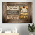 Three Crosses Positive Quote When You Believe God Works Canvas Wall Art - Christian Wall Decor