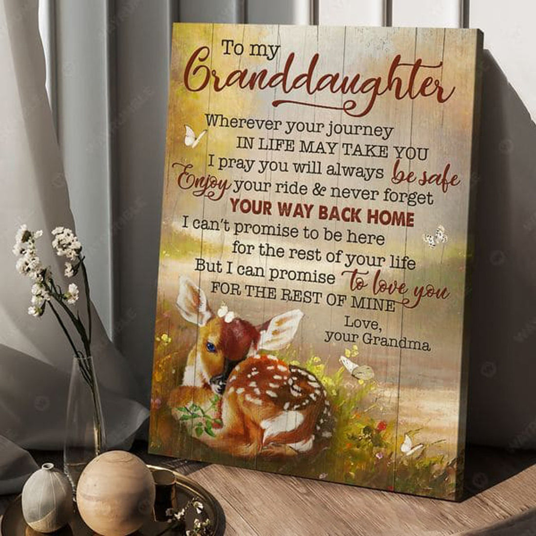 To My Granddaughter Wherever Your Journey In Life May Take You I Pray You Will Always Be Safe Enjoy Your Ride And Never Forget Poster and Canvas