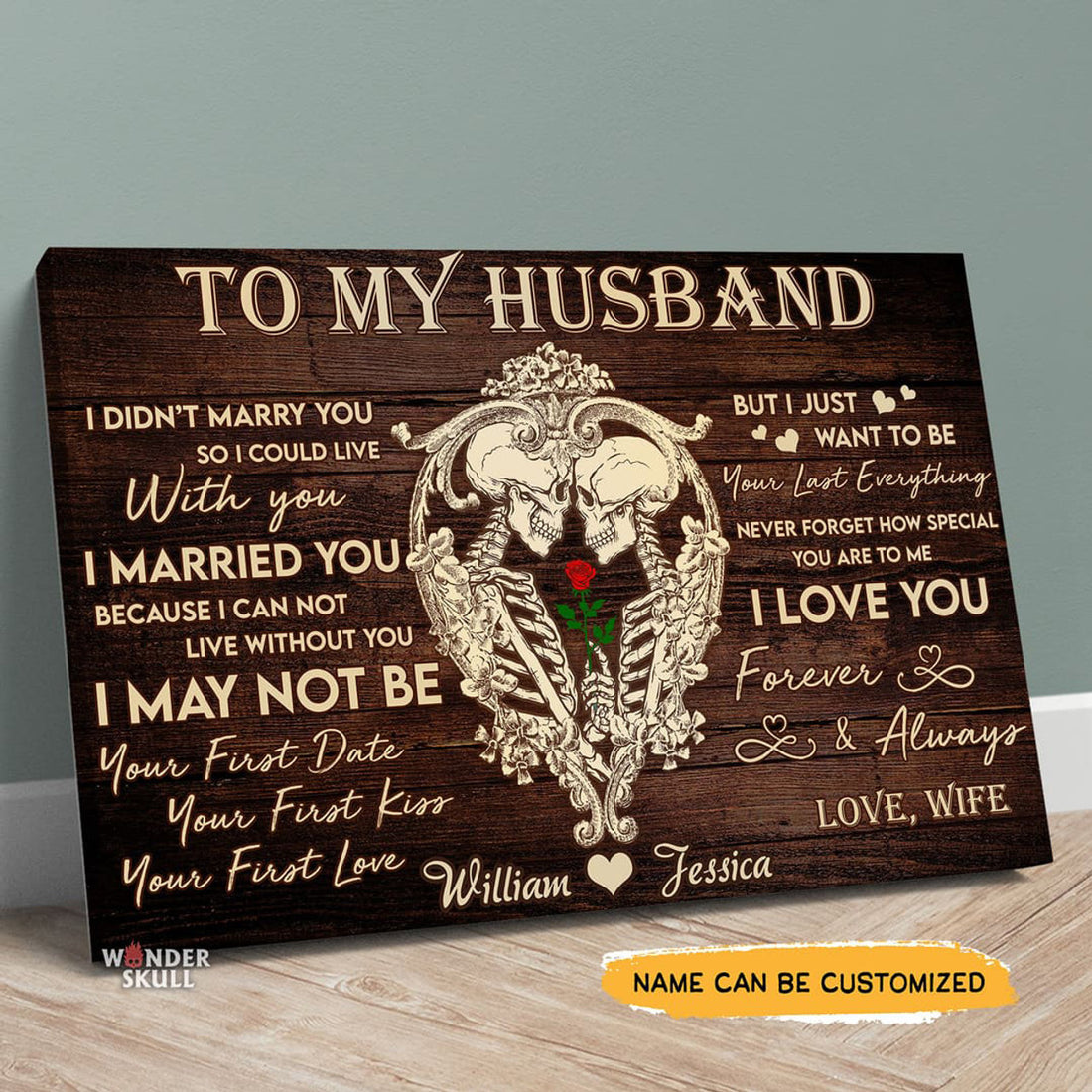 Custom To My Husband, I Didn’t Marry You So I Could Live With You I Married You Customized Personalized NAME Poster and Canvas