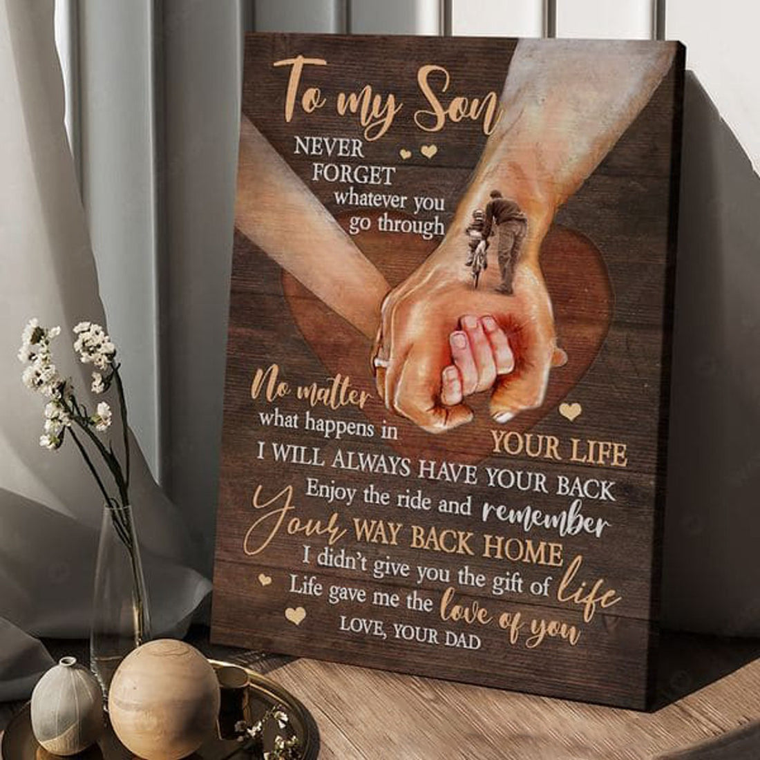 To My Son, Never Forget Whatever You Go Through No Matter What Happens In Your Life I Will Always Have Your Back Poster and Canvas