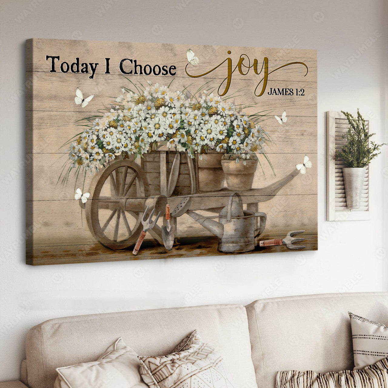 Today I Choose Joy, Butterfly Flower, Farmer Gift Poster and Canvas