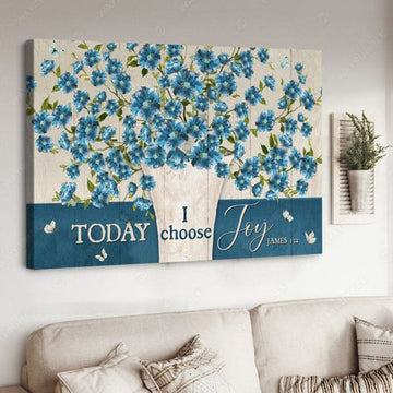 Today I Choose Joy, Butterfly Flower, Poster Decor, Wall Poster Poster and Canvas