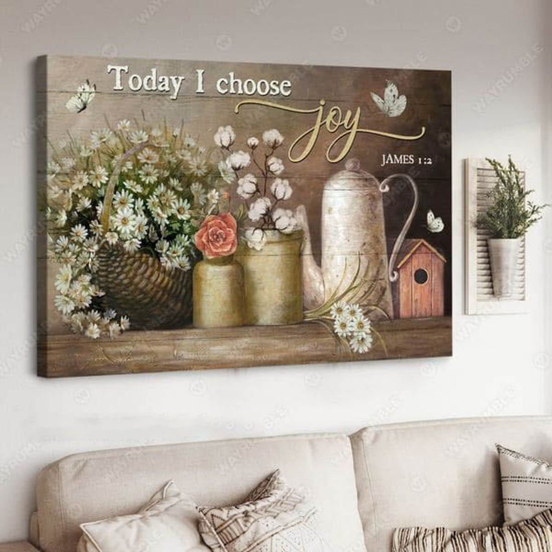 Today I Choose Joy, Poster Decor, Flower Lover Poster and Canvas