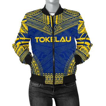 FUNSTUFFPRINT Tokelau Flag Polynesian Chief Women'S Bomber Jacket - 3D Bomber Jacket