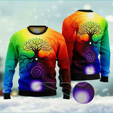 FUNSTUFFPRINT Tree Of Life Ugly Christmas Sweater, Xmas Tree Sweater, Christmas Sweater Ugly Sweater