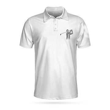 Playing Golf In My Head While Listening To My Wife Polo Shirt For Men, Black And White Astronaut Golfer Polo Shirt