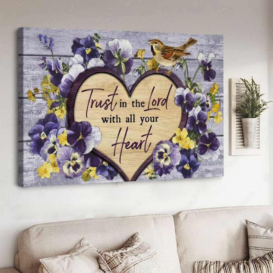 Trust In The Lord With All Your Heart, Flower Poster, Wall Decor Poster and Canvas