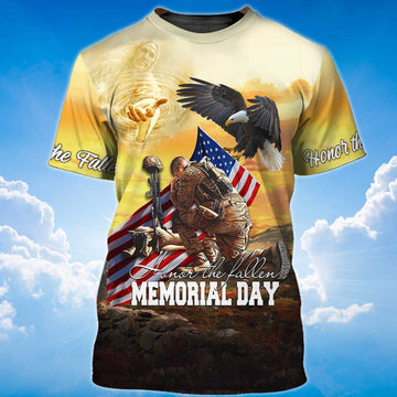 FUNSTUFFPRINT Honor The Fallen Memorial Day T-Shirt 11 September Shirt 3D T-shirt
