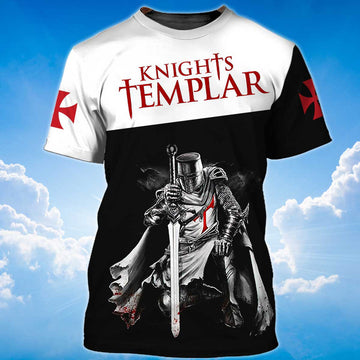 FUNSTUFFPRINT Cool Knight Templar Honor Shirt The God 3D Full Printed Premium 3D T-shirt