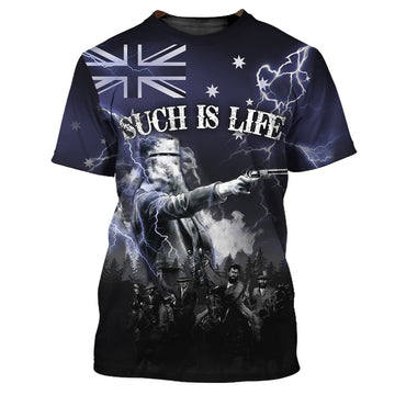 FUNSTUFFPRINT Ned Kelly Such Is Life 3D T-shirt