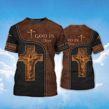 God Is Dope T-Shirt God Jesus 3D Shirt Men Women Leather Pattern