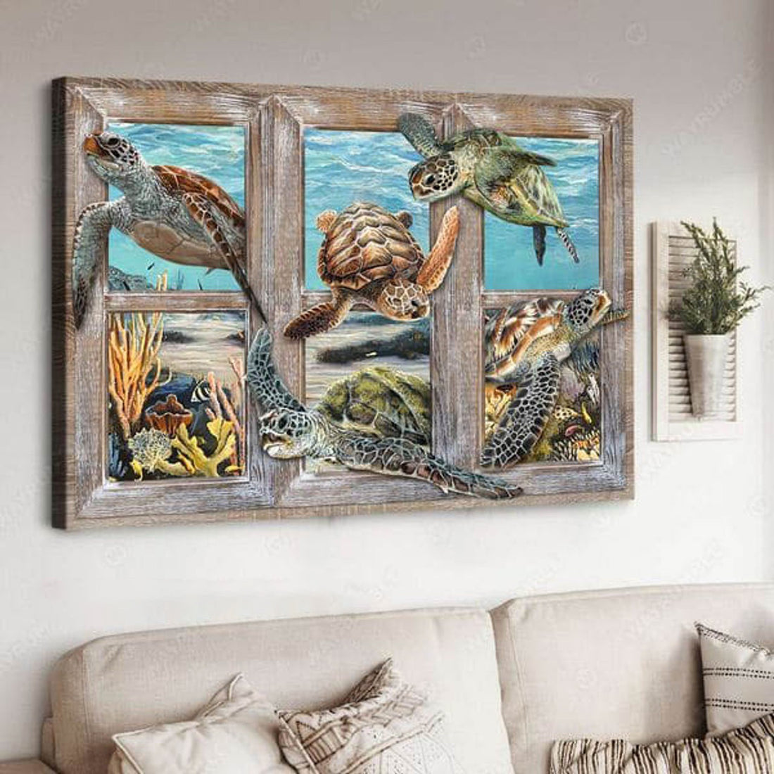 Turtle Poster, Window Decor, Wall Poster Poster and Canvas