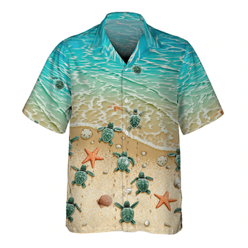Turtle And Ocean 3D Hawaiian shirt Men's, Gift for Turtle lovers