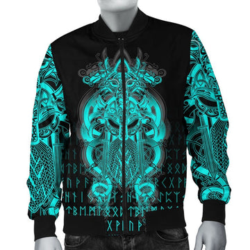 FUNSTUFFPRINT Tyr Tattoo Cyan 3D Bomber Jacket