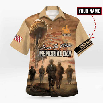 Custom US Veteran Memorial hawaiian shirt, Veteran hawaii shirt