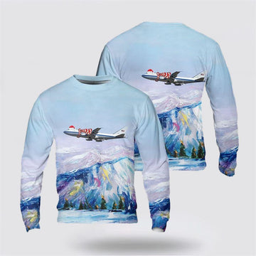 FUNSTUFFPRINT US Air Force Boeing E-4B Nightwatch Christmas AOP Sweater – Christmas Gift For Military Personnel Ugly Sweater
