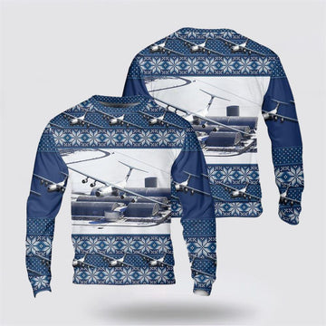 FUNSTUFFPRINT US Air Force Hanoi Taxi (Lockheed C-141 Starlifter) Christmas Sweater 3D – Christmas Gift For Military Personnel Ugly Sweater