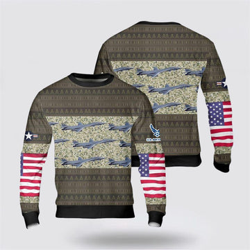 FUNSTUFFPRINT US Air Force Rockwell B-1B Lancer Sweater 3D – Christmas Gift For Military Personnel Ugly Sweater