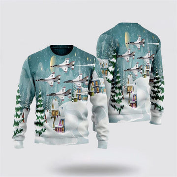 FUNSTUFFPRINT US Air Force Thunderbirds Christmas Sweater 3D – Christmas Gift For Military Personnel Ugly Sweater