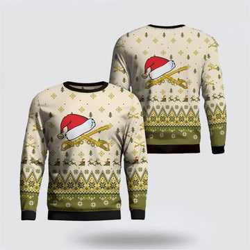 FUNSTUFFPRINT US Army Cavalry Branch Christmas Sweater 3D, Christmas Gift For Military Personnel Ugly Sweater