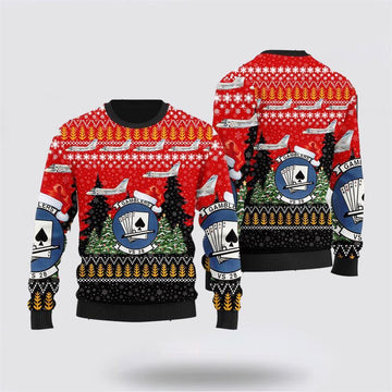FUNSTUFFPRINT US Navy Lockheed S-3 Viking Of VS-28 Christmas Sweater 3D – Unique Christmas Sweater Gift For Military Personnel Ugly Sweater