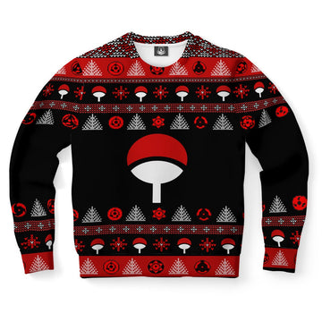 FUNSTUFFPRINT Uchiha Clan Ugly Christmas Sweater, Christmas Sweater, Ugly Sweater, Funny Xmas Sweaters Ugly Sweater