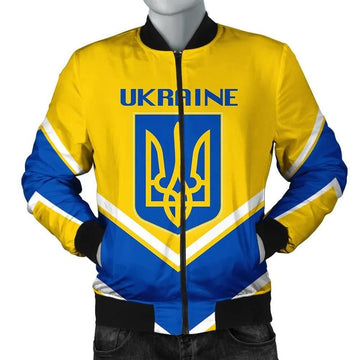 FUNSTUFFPRINT Ukraine Coat Of Arms Men Bomber Jacket Lucian Style 3D Bomber Jacket