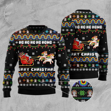 FUNSTUFFPRINT Unicorn Merry Christmas Ugly Christmas Sweater, Christmas Sweater, Ugly Sweater, Funny Xmas Sweaters Ugly Sweater