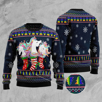 FUNSTUFFPRINT Unicorn Socks Xmas Ugly Christmas Sweater, Christmas Sweater, Ugly Sweater, Funny Xmas Sweaters Ugly Sweater