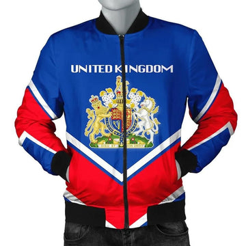 FUNSTUFFPRINT United Kingdom Coat Of Arms Men Bomber Jacket Lucian Style 3D Bomber Jacket
