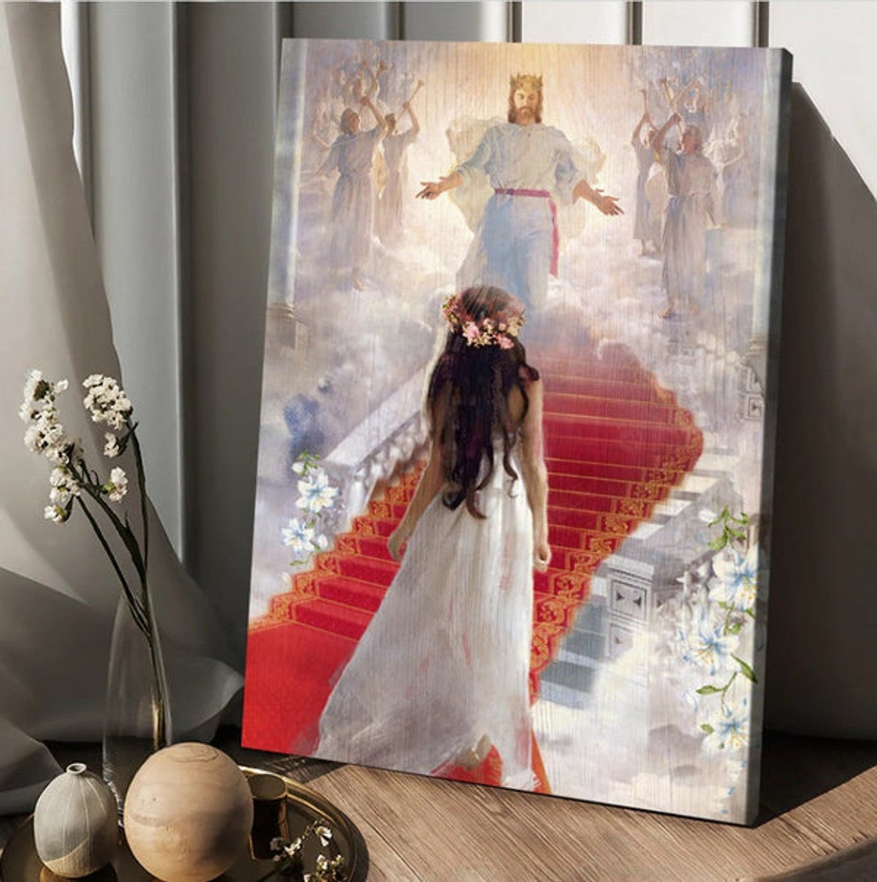 Walking With Jesus The Way To Heaven Canvas Wall Art - Christian Wall Posters - Religious Wall Decor
