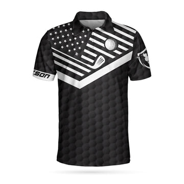 Custom Warning May Spontaneously Start Talking Golf Custom Name Polo Shirt, Personalized American Flag Golf Shirt For Men - Perfect Gift For Men, Golfers