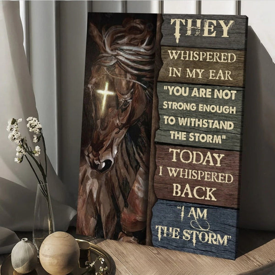 Watercolor Horse You're Not Strong Enough To Withstand The Storm Canvas Wall Art - Christian Wall Posters - Religious Wall Decor