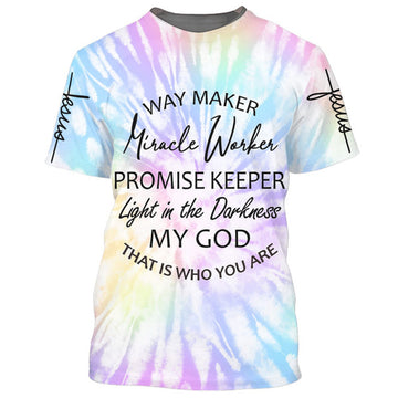FUNSTUFFPRINT Way Maker Miracle Worker Promise Keeper 3D All Over Printed Shirt for Men and Women
3D T-shirt