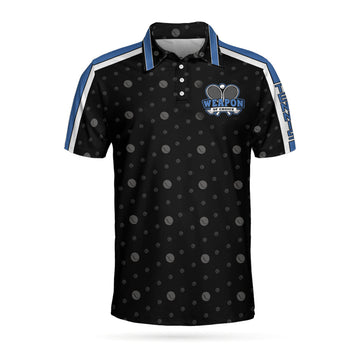Tennis Polo Shirt, Weapon Of Choice Hard Version Short Sleeve Polo Shirt, Black Tennis Pattern Polo Shirt - Best Tennis Shirt For Men, Tennis Players