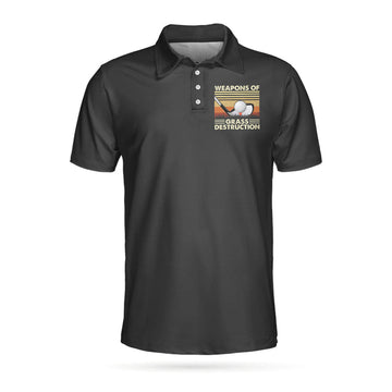 Weapons Of Grass Destruction Short Sleeve Polo Shirt, Vintage Chess Graphic Black Polo Shirt, Best Golf Shirt For Men