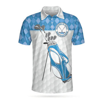 Weapons Of Grass Destruction Short Sleeve Polo Shirt, Golf Texture Blue Argyle Pattern Polo Shirt, Best Golf Shirt For Men