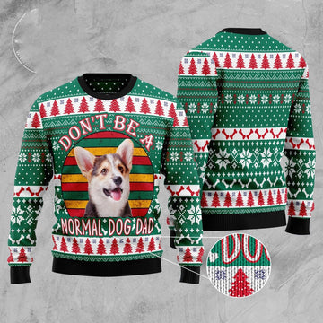 FUNSTUFFPRINT Welsh Corgi Dog Dad Ugly Christmas Sweater, Dog Ugly Christmas Sweater, Ugly Dog Sweaters Ugly Sweater