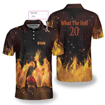 Custom What The Hell 20 Bowling Custom Name Polo Shirt - Perfect Gift For Men