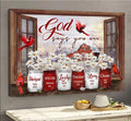 Window Frame Daisy Flower Cardinals God Says You Are Canvas Wall Art - Christian Poster - Religious Wall Decor