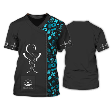 FUNSTUFFPRINT Women's Summer T-shirt V-neck 3d Printing Nurse Uniform Medical Care Ladies New Tops 2023 3D T-shirt