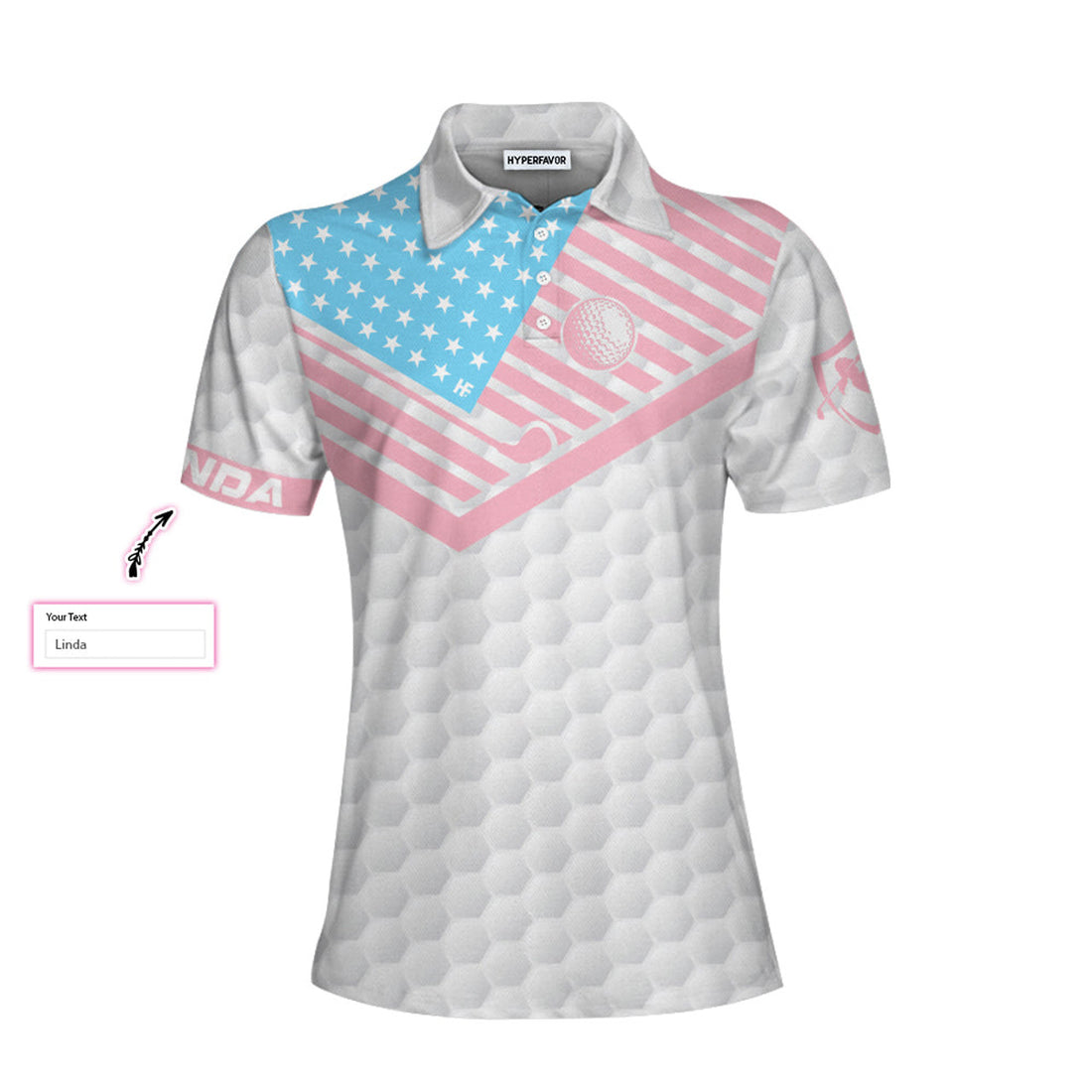 Custom Yell Fore Shoot Six And Write Down Five Golf Custom Short Sleeve Women Polo Shirt, American Flag Golf Shirt For Ladies - Perfect Gift For Women