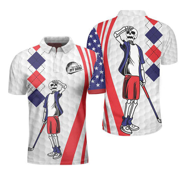 Your Hole Is My Goal Golf American Flag Polo Shirt, Golf Texture Argyle Pattern Usa Flag Polo Shirt, Best Golf Shirt For Men