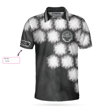 Custom Your Hole Is My Goal Golf Ball Custom Polo Shirt, Personalized Golf Ball Shirt For Men, Black And White Golf Shirt - Perfect Gift For Men