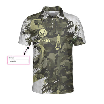 Custom Your Hole Is My Goal Skull Golfer Custom Polo Shirt, Personalized Golf Shirt For Men