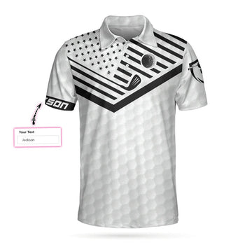 Custom Your Hole Is My Goal White Ver Custom Polo Shirt, Personalized White American Flag Polo Shirt, Best Golf Shirt For Men