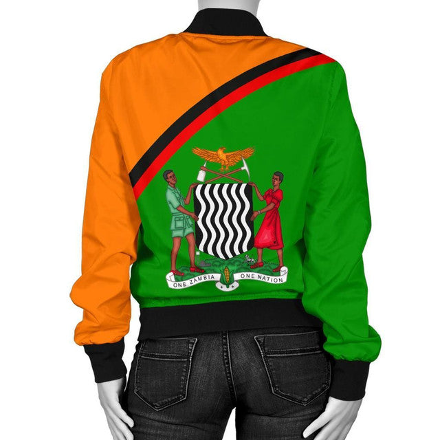 FUNSTUFFPRINT Zambia Women's Bomber Jacket - 3D Bomber Jacket