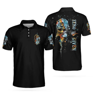 Zero Given Skull Colorful Roses Short Sleeve Men's Polo Shirt, Golf Shirt, Gift For Men